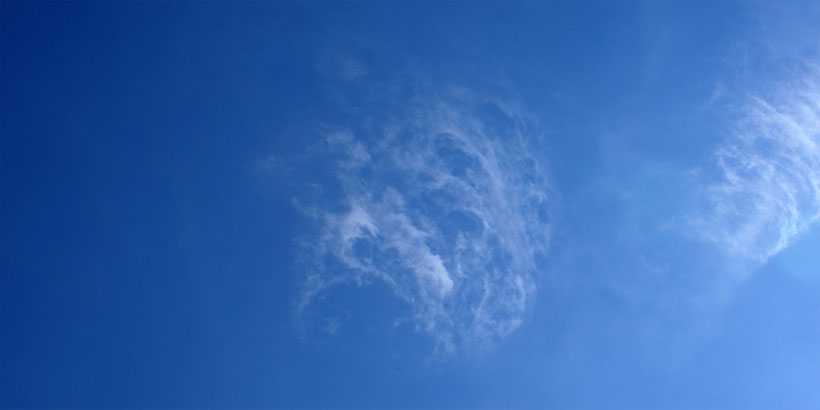 Sudden manifestation of a beautiful cloud