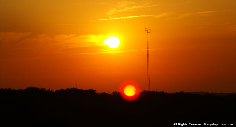 Second Sun Solar Lens Flares under horizon