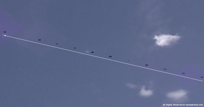 UFO fly-by in a straight line movement