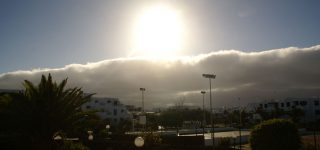Horizontal stratocumulus cloud above Lanzarote coast
