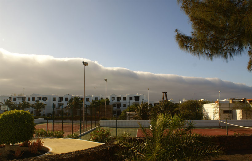 Horizontal stratocumulus cloud above Lanzarote coast (2)