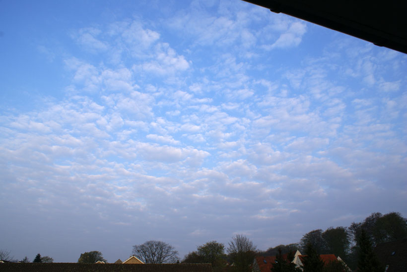 Altocumulus cloud type invading the sky
