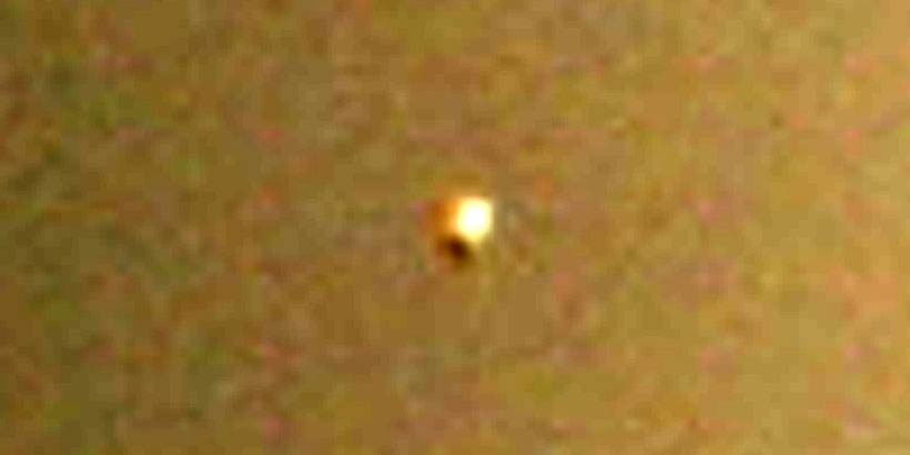 UFO with funnel photographed near the Sun (Auto Contrast)