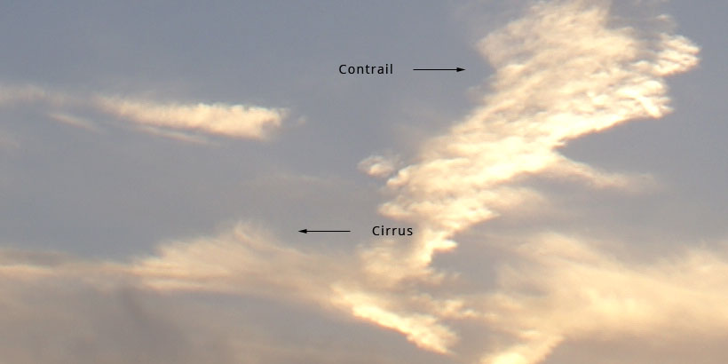 Aircraft contrail transforms into Cirrus cloud type ~ Meteorology